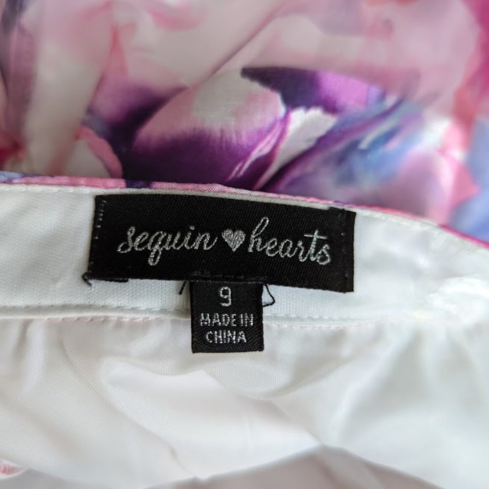 Formal High Waisted Full Skirt Pink Purple Blue Size 9 junior - Picture 4 of 5